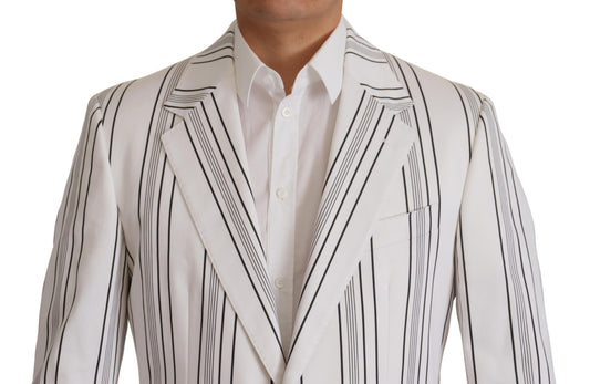 Dolce & Gabbana – Einreihiger Blazer aus Baumwolle mit weißen Streifen