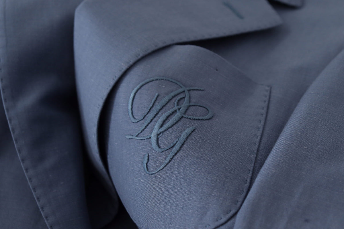 Dolce & Gabbana – Blaue, einreihige Blazerjacke mit Logo