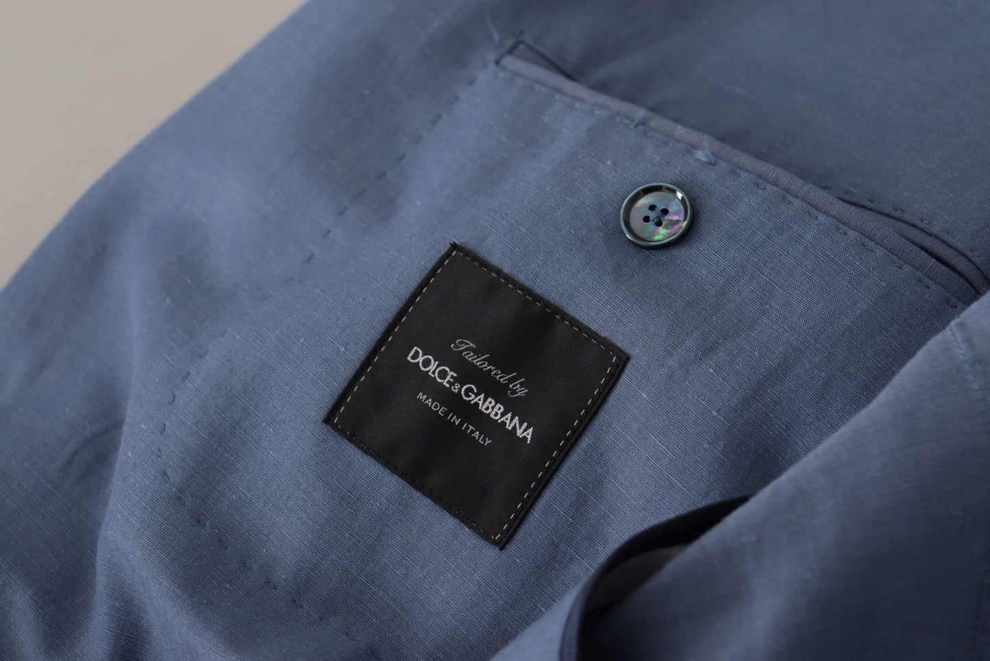 Dolce & Gabbana – Blaue, einreihige Blazerjacke mit Logo