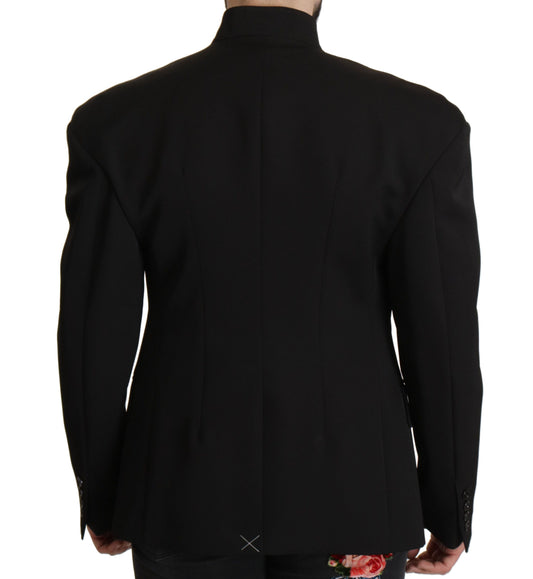 Dolce & Gabbana – Einreihiger Blazer aus schwarzer Wolle