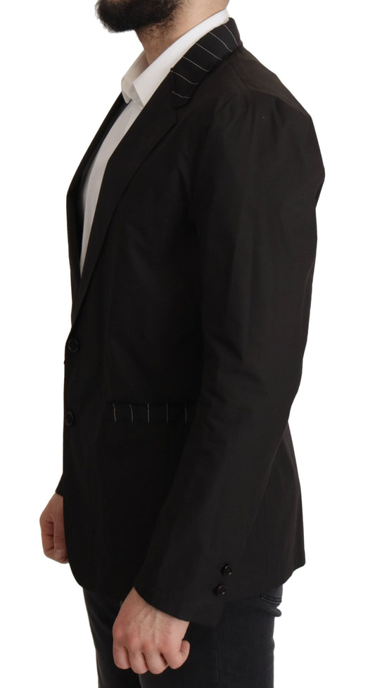 Dolce & Gabbana – Einreihiger Blazer aus schwarzer Baumwolle