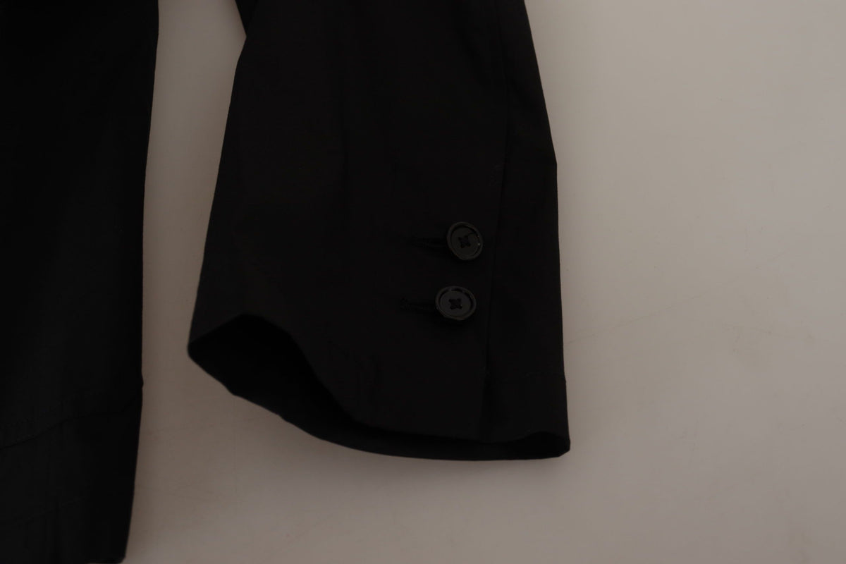 Dolce & Gabbana – Einreihiger Blazer aus schwarzer Baumwolle