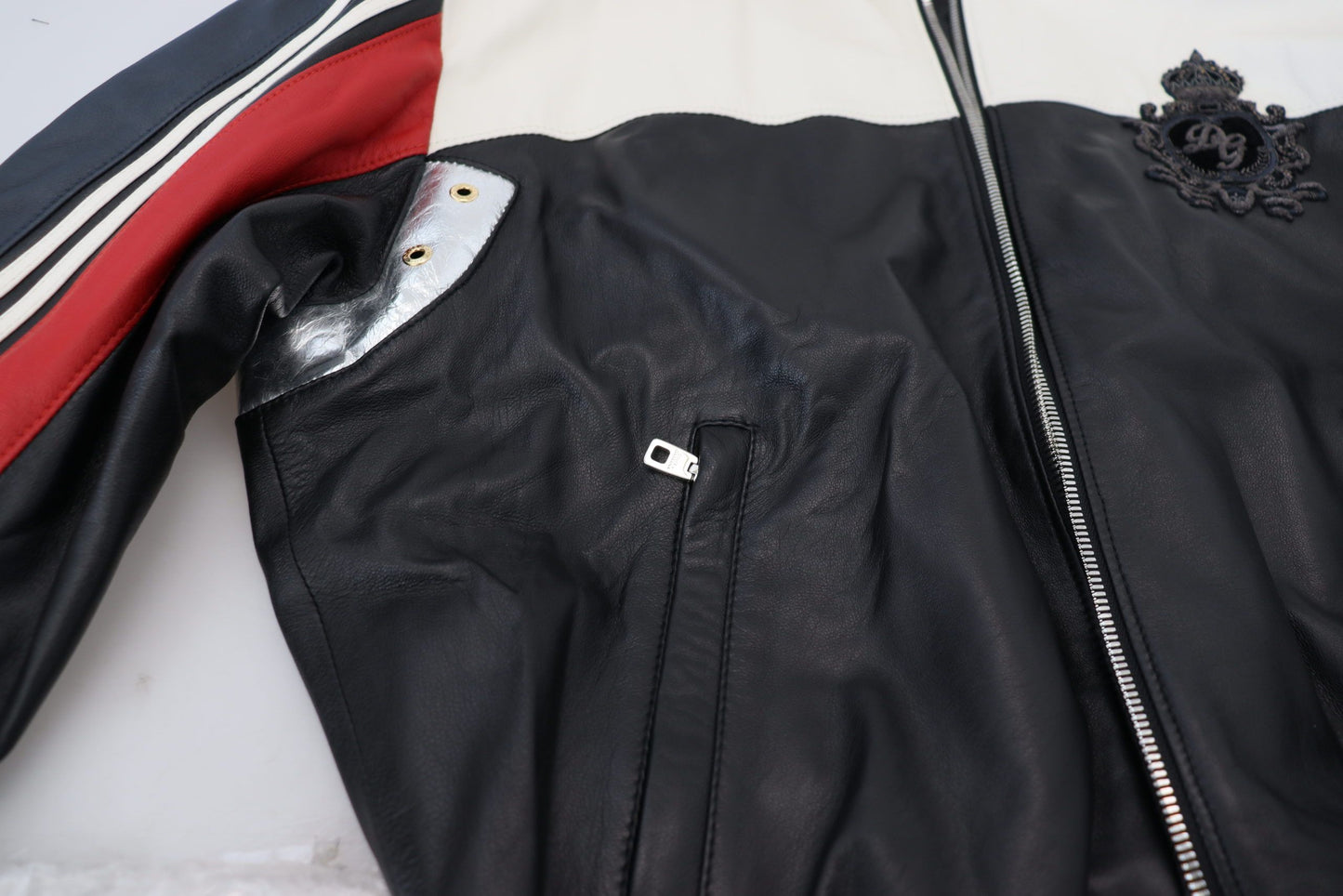 Dolce & Gabbana – Blouson-Manteljacke aus schwarzem Leder mit Kapuze