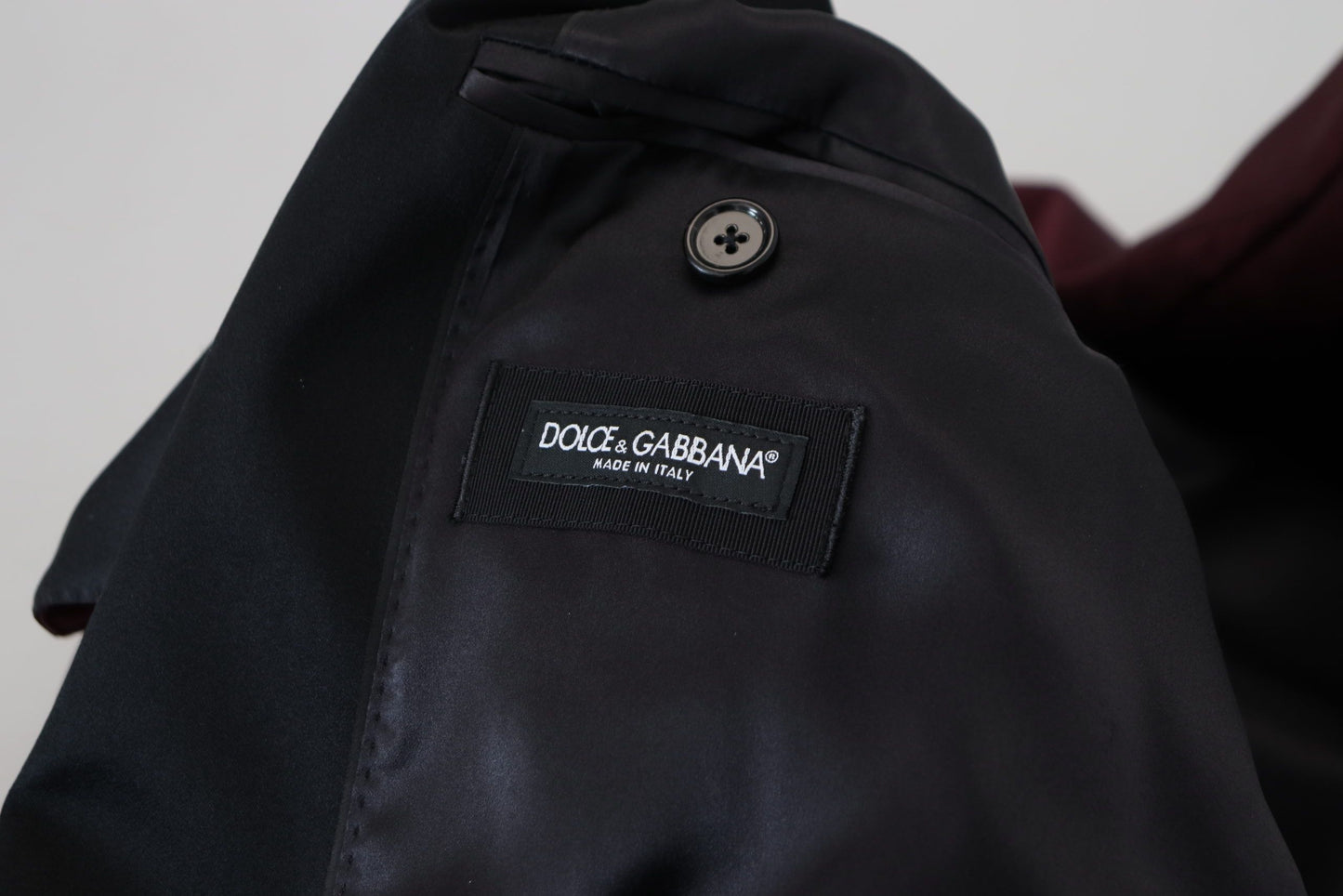 Dolce & Gabbana Bordeauxfarbene Zweireiherjacke aus Polyester
