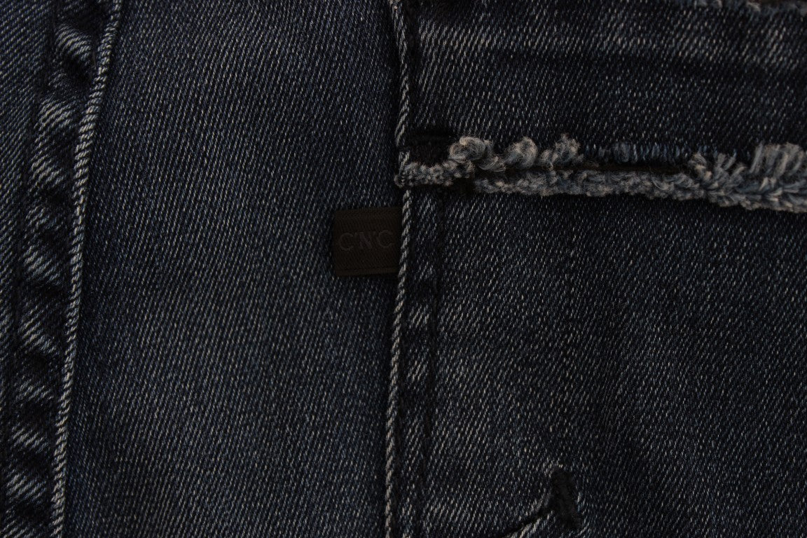 Costume National – Slim Fit-Jeans aus Baumwollmischung in Blau