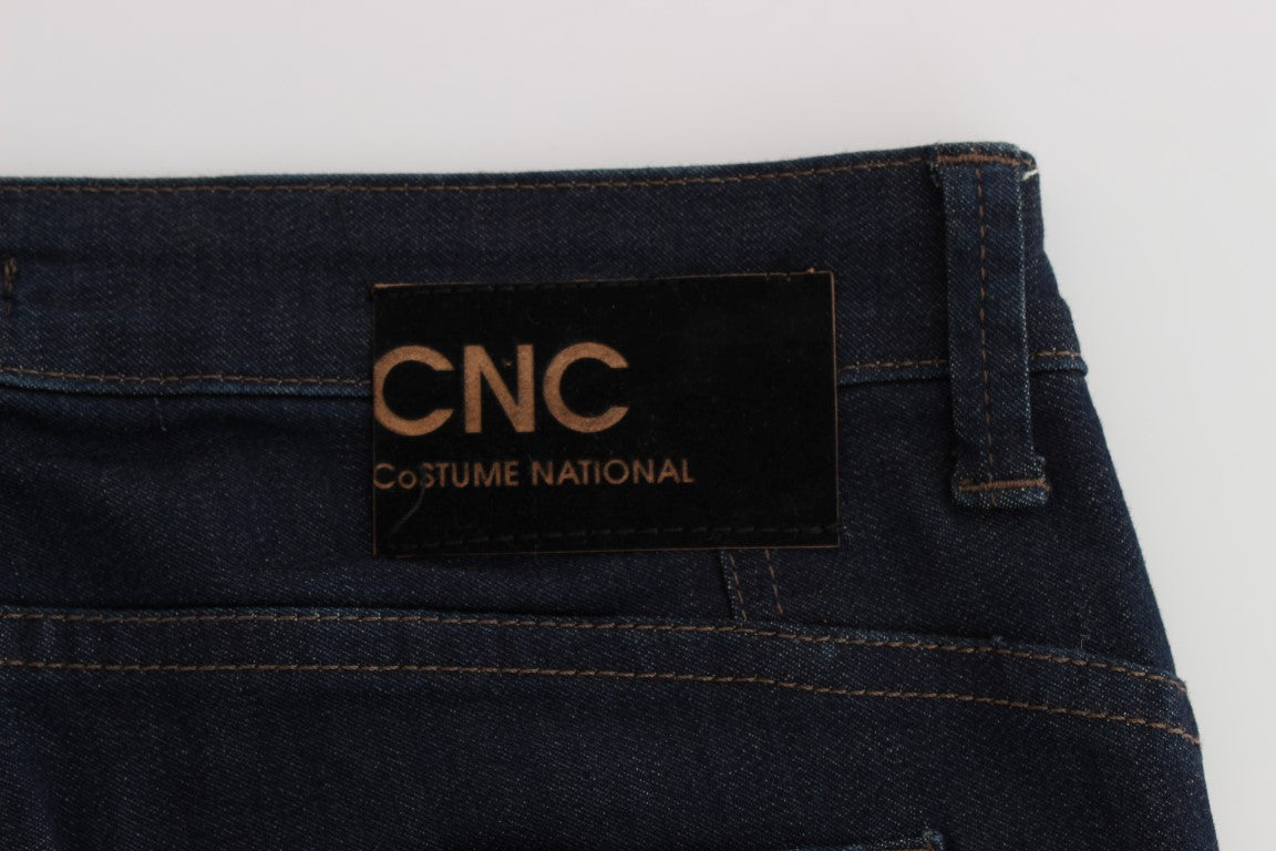 Costume National – Slim Fit-Jeans aus Baumwollmischung in Blau