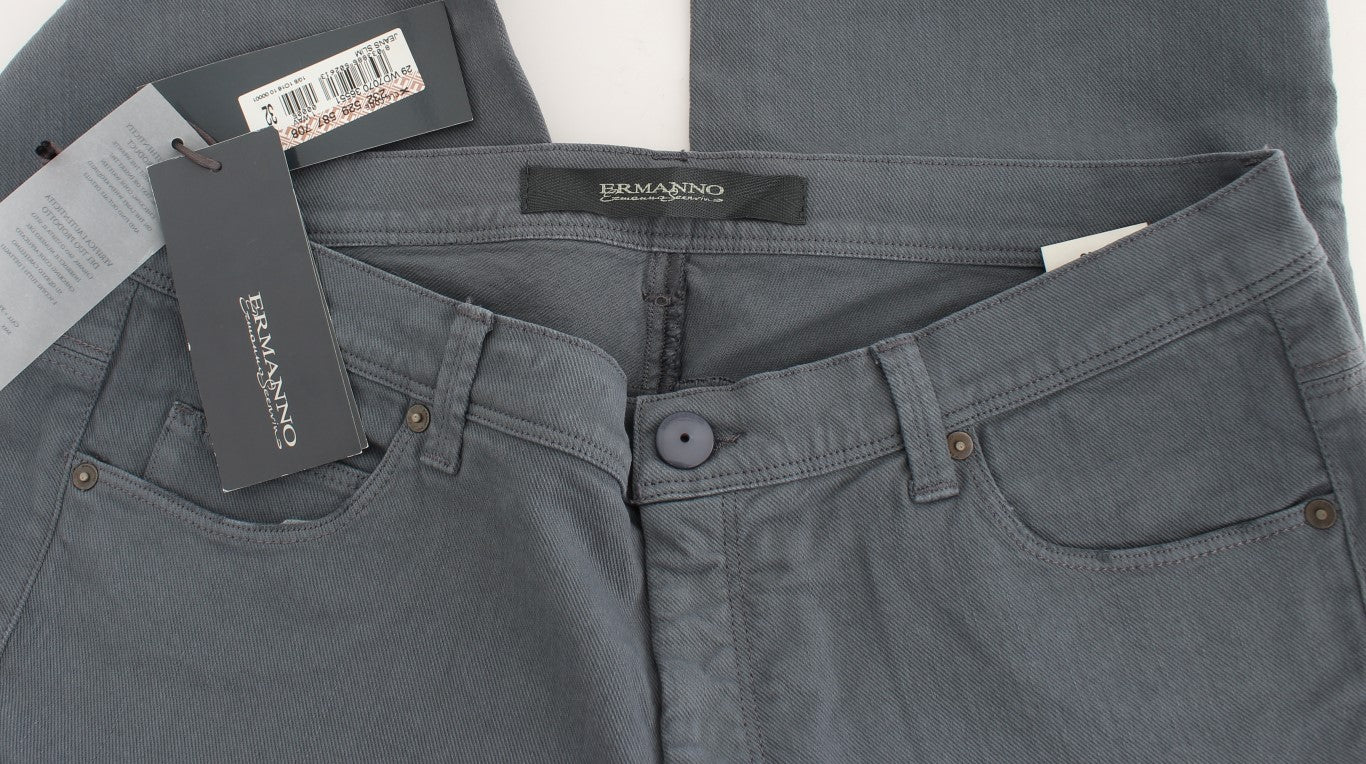 Ermanno Scervino – Slim Fit Bootcut-Jeans aus Baumwollmischung in Blau