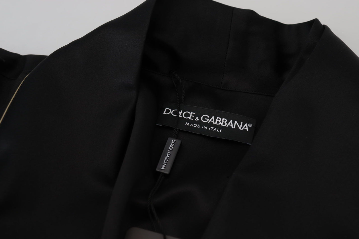 Dolce & Gabbana – Schwarze Wickeljacke aus 100 % Seide