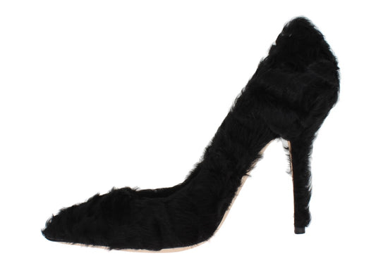 Dolce & Gabbana Schwarze Xiangao-Pumps aus Lammfellleder