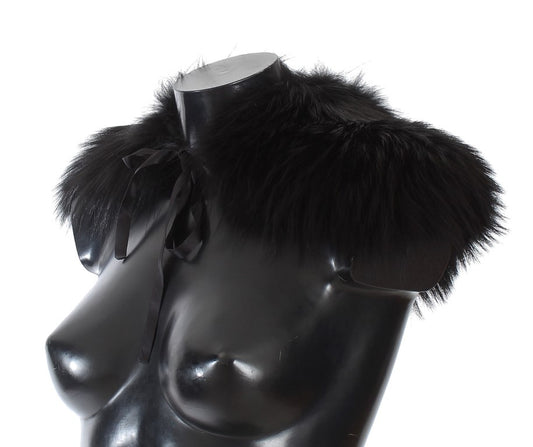 Dolce & Gabbana Schal mit schwarzem Fuchspelzkragen
