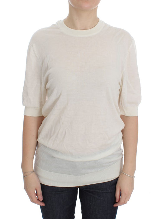 Dolce & Gabbana – Weißer Pullover aus 100 % Kaschmir