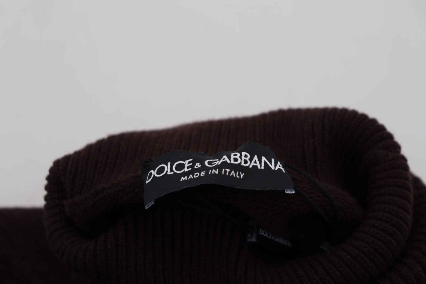 Dolce & Gabbana – Pullover mit Rollkragen in Braun aus Wolle