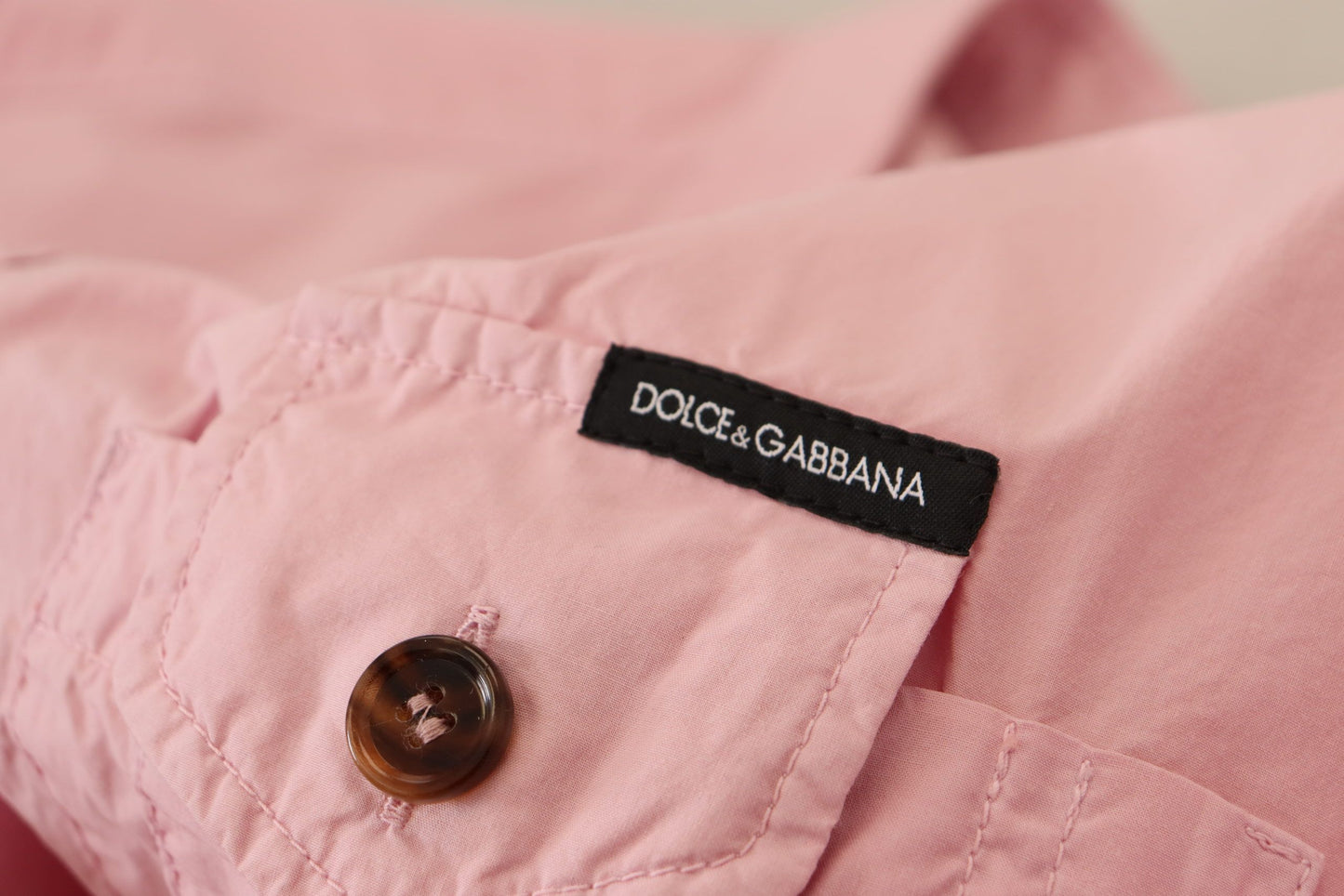 Dolce & Gabbana – Lässiges, langärmliges Button-Down-Hemd in Rosa