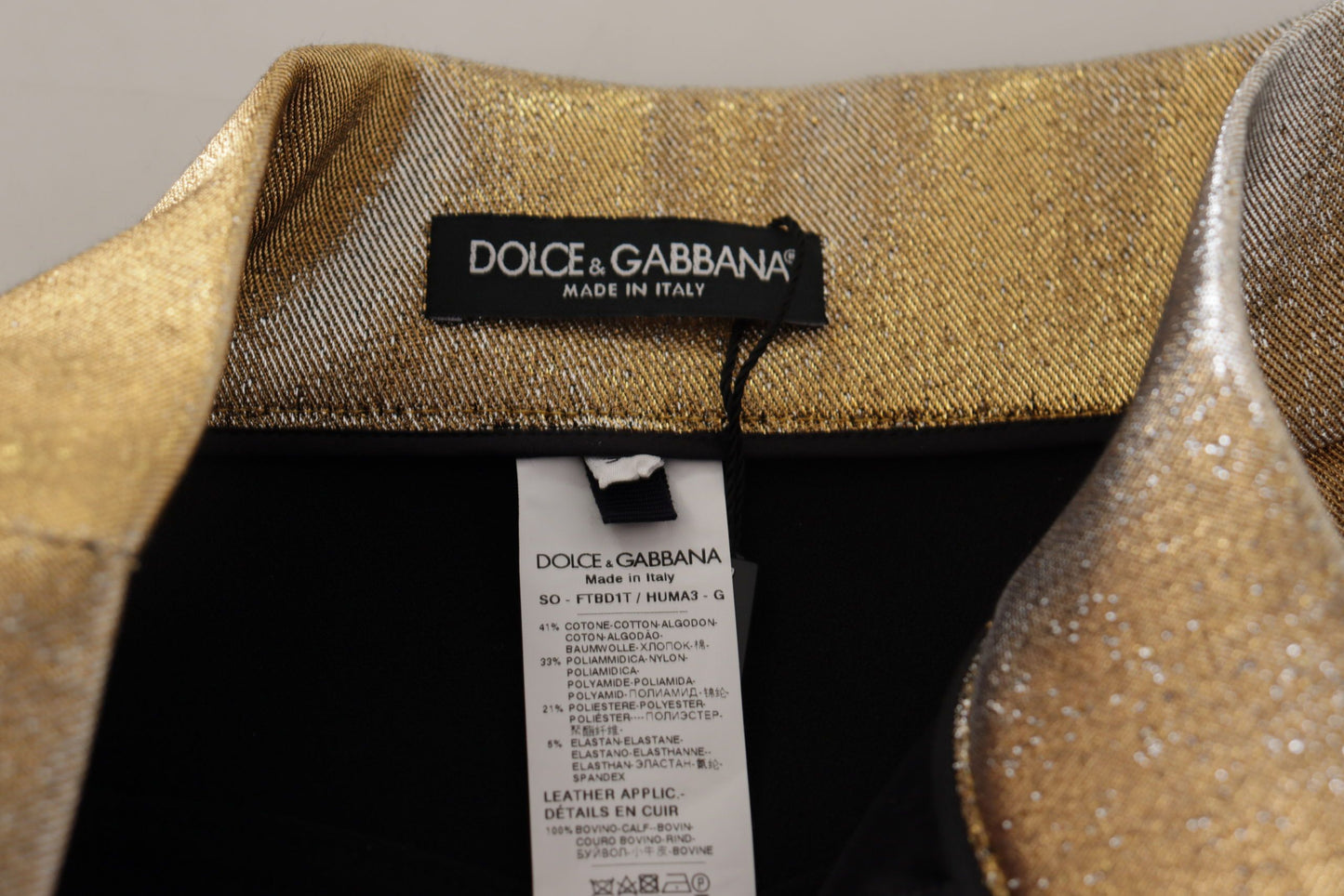 Dolce & Gabbana – Hot Shorts aus goldener Baumwollmischung mit Glitzer