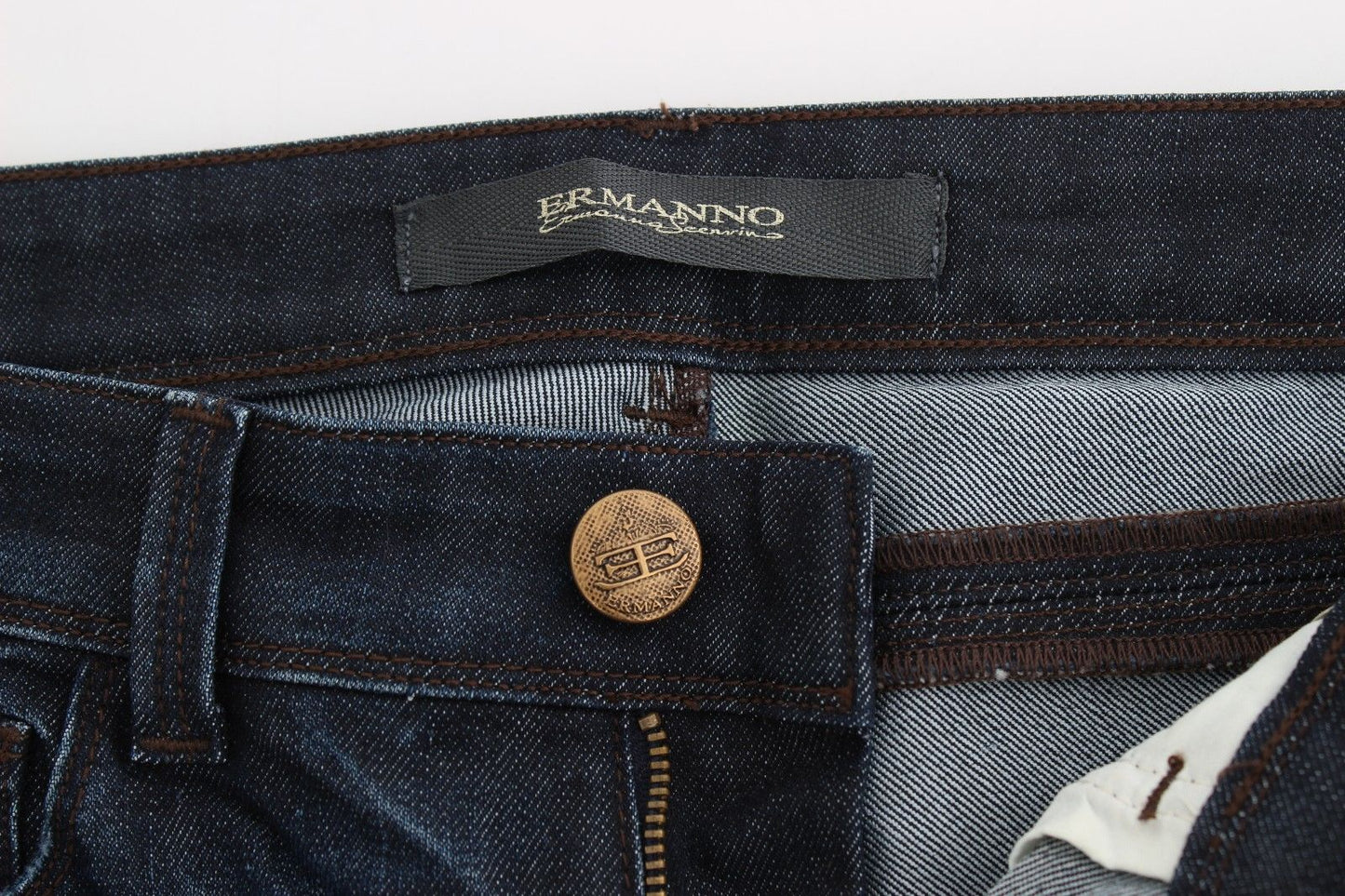 Ermanno Scervino Blaue Slim Jeans Denim Hose Skinny Leg Stretch