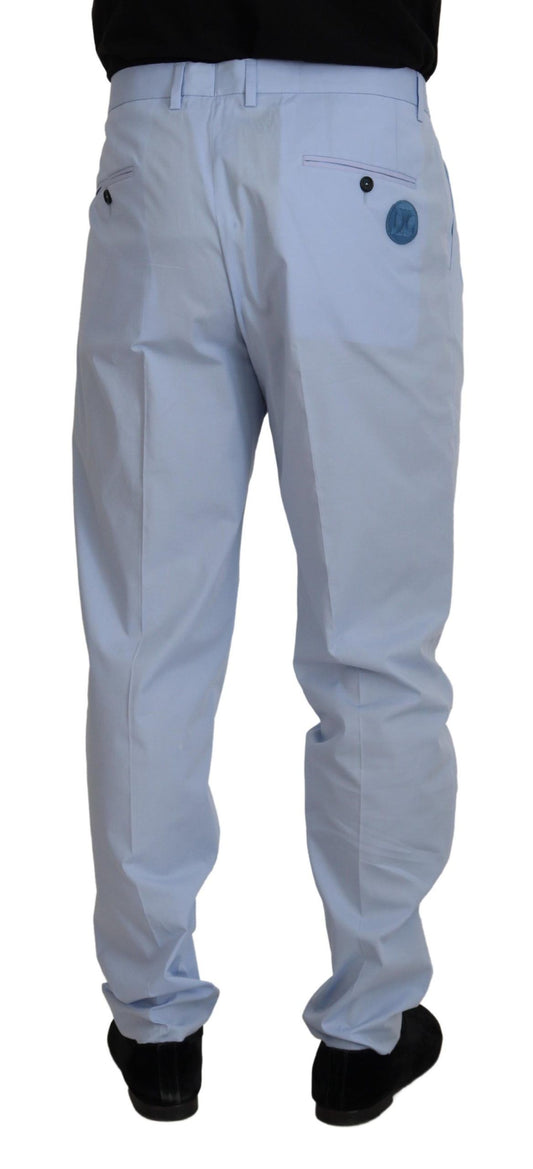 Dolce & Gabbana Blaue Baumwoll-Stretchhose Chinos