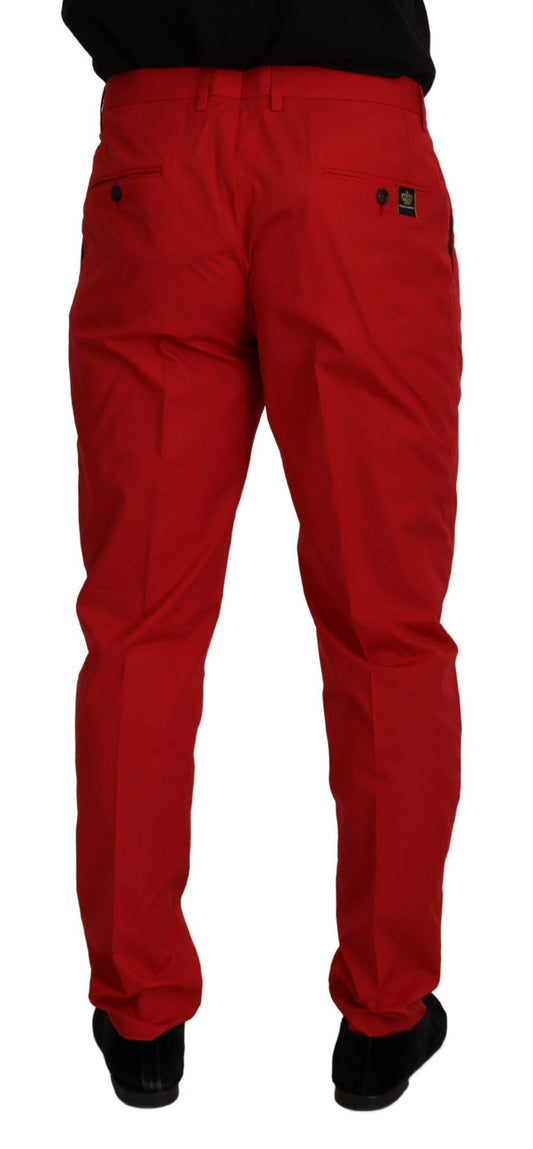 Dolce & Gabbana Rote Chinos mit schmaler Passform aus Baumwolle