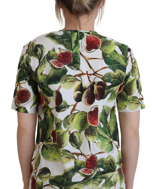 Dolce & Gabbana Rundhals-Baumwoll-Top-Bluse Obst-T-Shirt