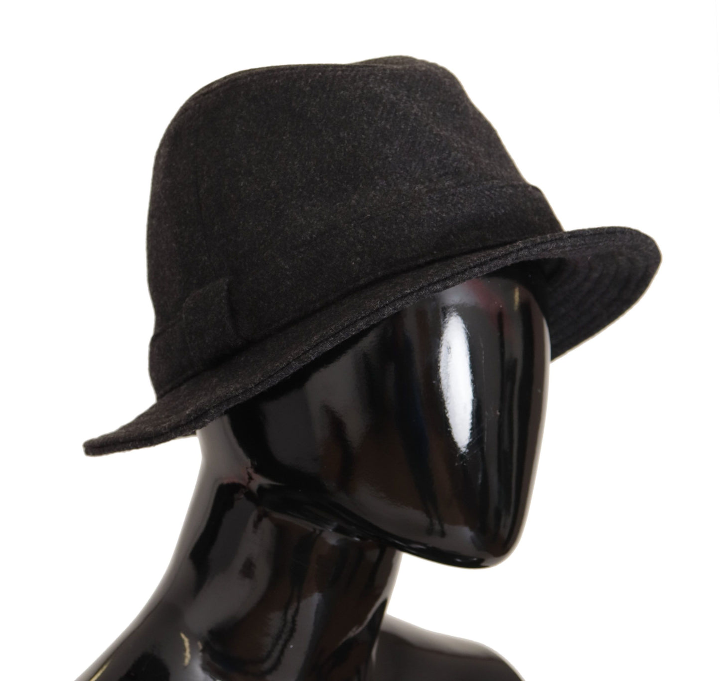 Dolce & Gabbana Grauer Fedora-Trilby-Cappello-Hut aus Schurwolle mit Logo