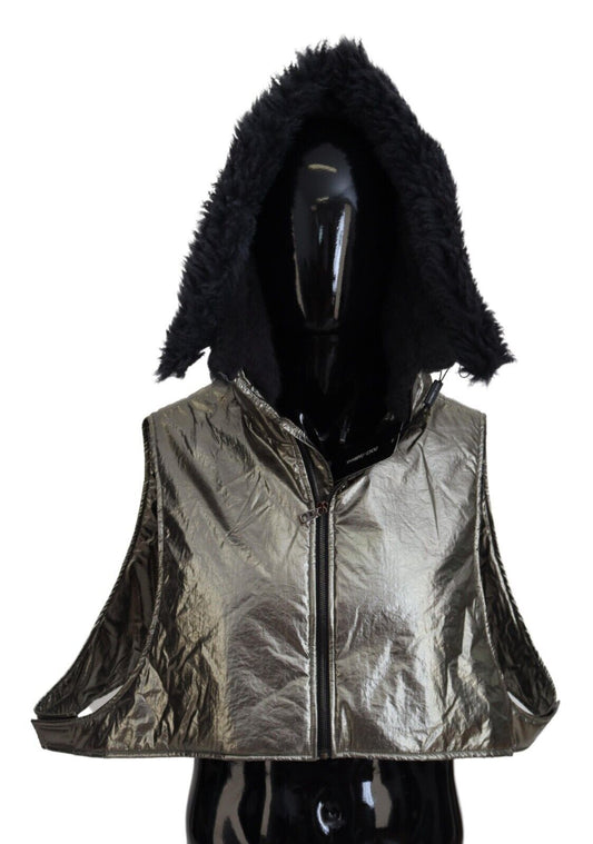 Dolce & Gabbana Silberner Pelz-Kopfwickel für Herren Capello Nylonhut