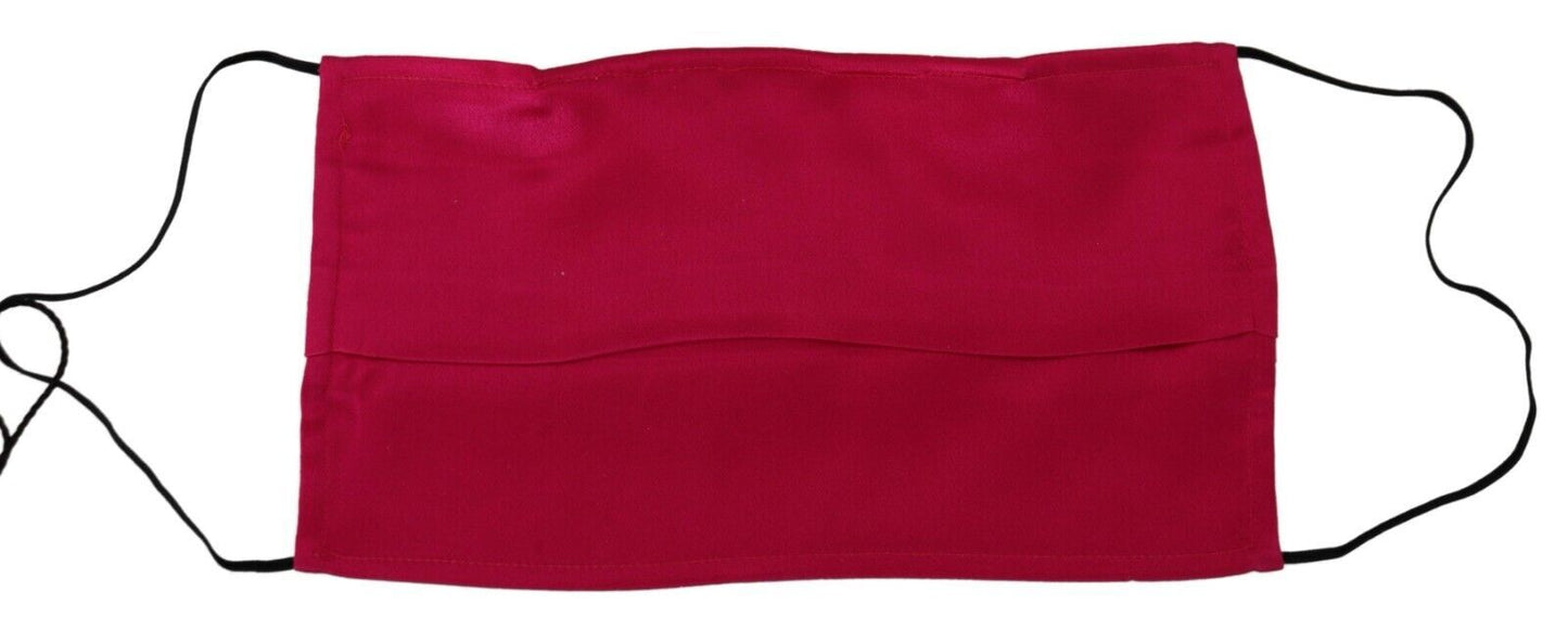 Dolce & Gabbana – Rote Gesichtsmaske aus plissierter Baumwolle mit elastischem Ohrband in Einheitsgröße