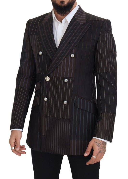 Mehrfarbiger SICILIA-Blazer mit Patchwork-Streifen von Dolce & Gabbana
