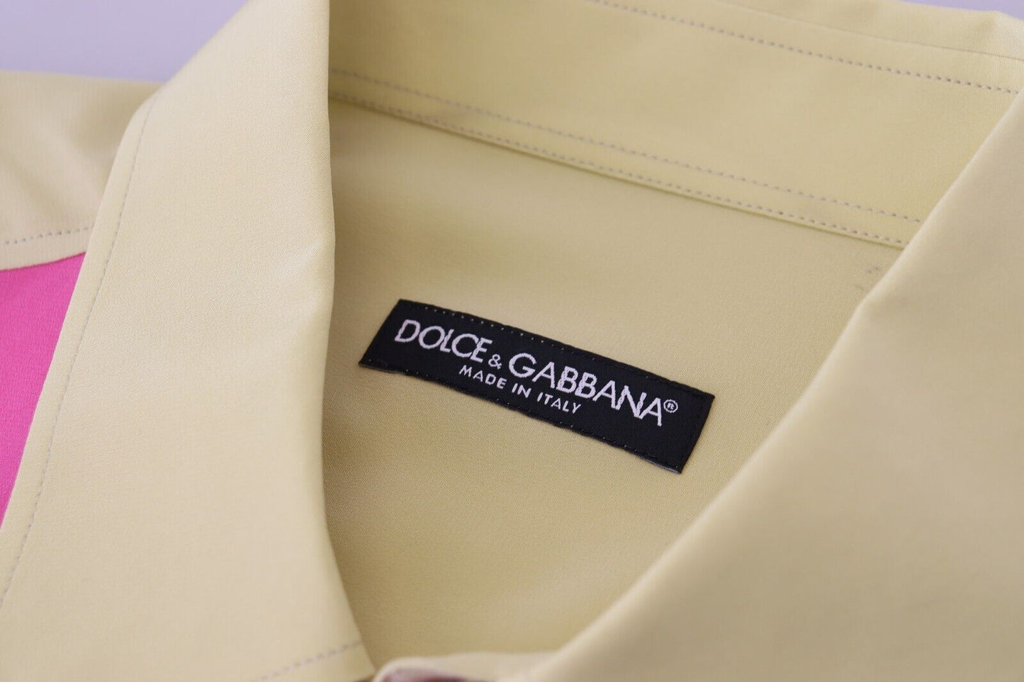 Dolce & Gabbana Mehrfarbiges Patchwork-Seidenhemd mit Knopfleiste