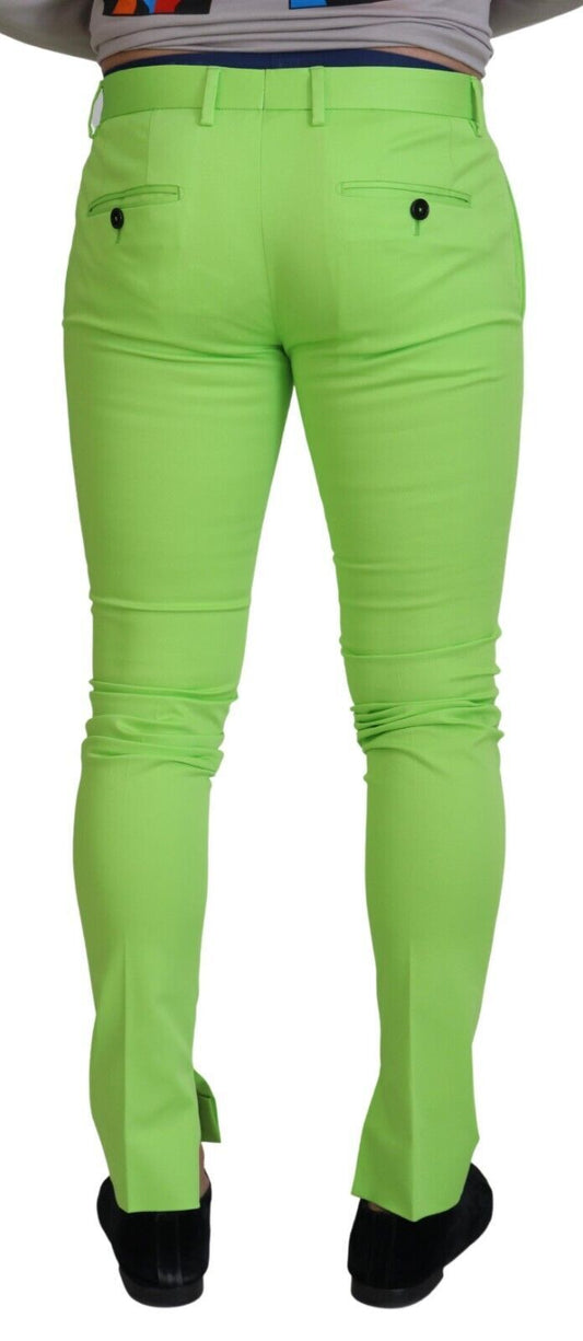 Dolce & Gabbana Hellgrüne Skinny-Hose aus Baumwolle für Herren