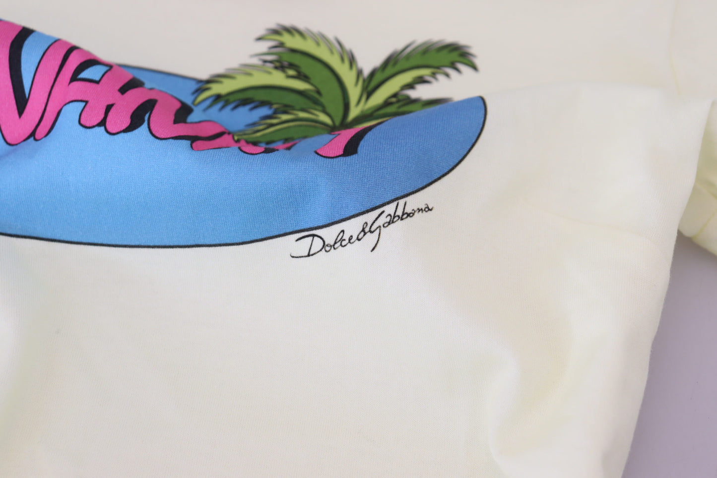 Dolce & Gabbana Gelbes Havanity Rundhals-T-Shirt aus Baumwolle