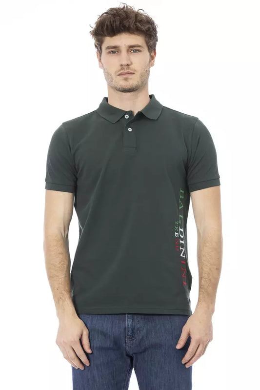 Baldinini Trend Grünes Herren-Poloshirt aus Baumwolle