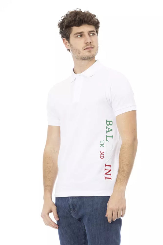 Baldinini Trend Weißes Herren-Poloshirt aus Baumwolle