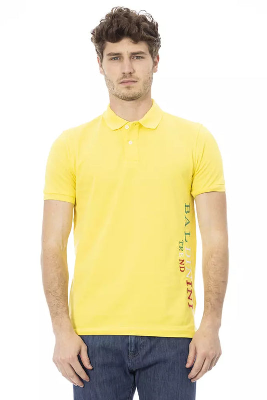 Baldinini Trend Gelbes Herren-Poloshirt aus Baumwolle