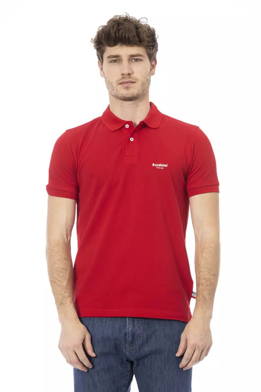 Baldinini Trend Rotes Herren-Poloshirt aus Baumwolle