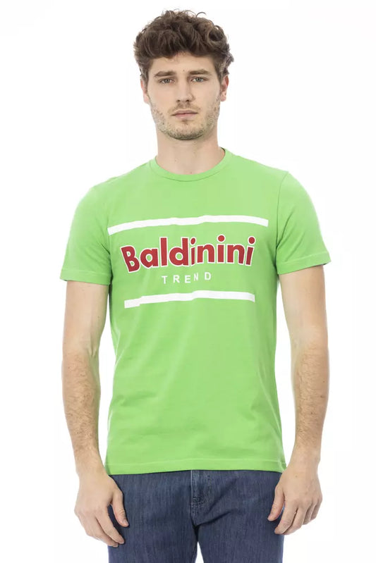 Baldinini Trend Grünes Herren-T-Shirt aus Baumwolle