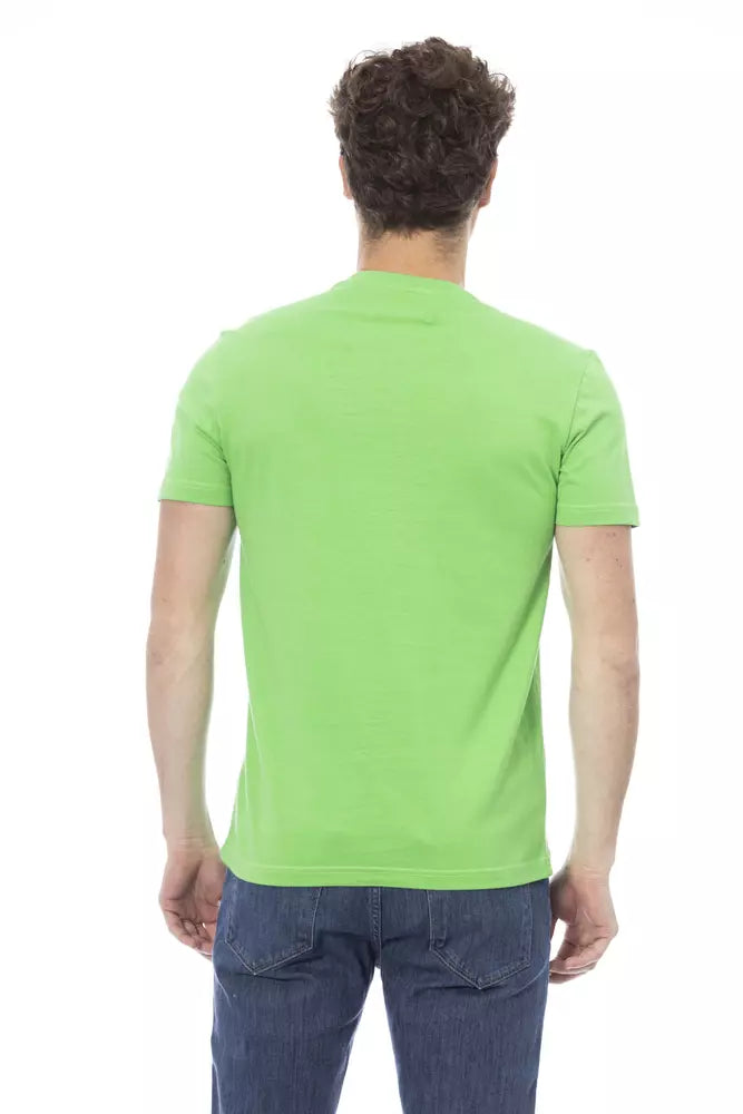 Baldinini Trend Grünes Herren-T-Shirt aus Baumwolle