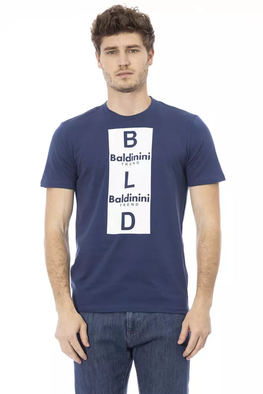 Baldinini Trend Blaues Herren-T-Shirt aus Baumwolle