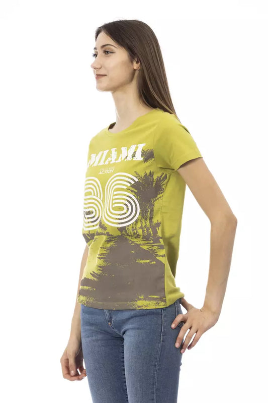 Trussardi Action „Grünes Baumwoll-Damen-T-Shirt“