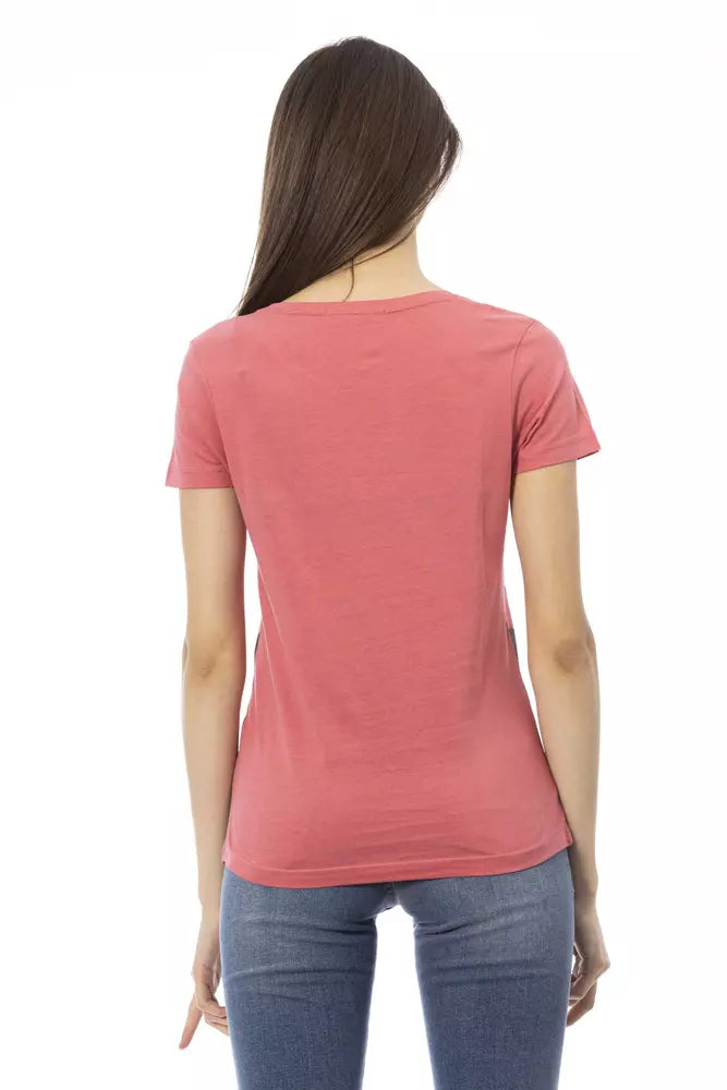 Trussardi Action Mehrfarbiges Damen-T-Shirt aus Baumwolle