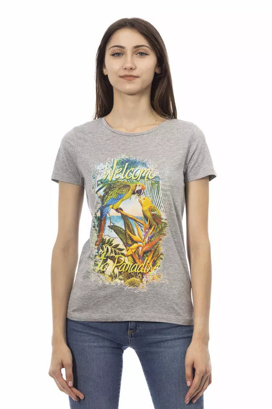 Trussardi Action Graues Baumwoll-T-Shirt für Damen