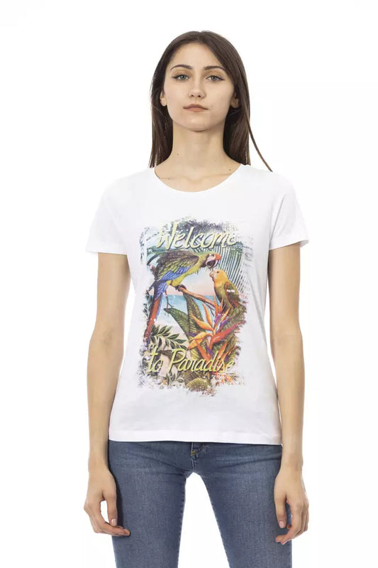 Trussardi Action Weißes Baumwoll-T-Shirt für Damen