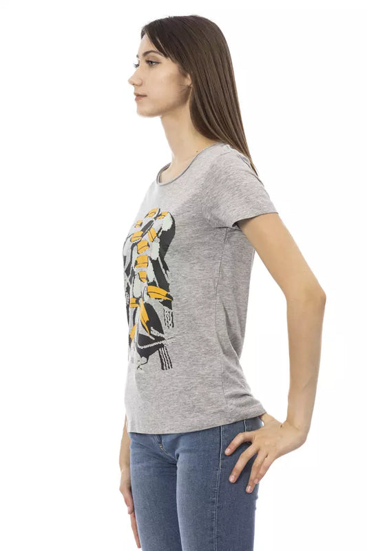 Trussardi Action Graues Baumwoll-T-Shirt für Damen
