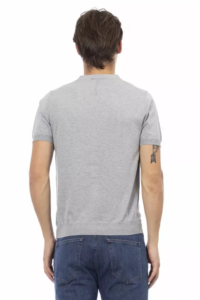 Baldinini Trend Grauer Baumwollpullover für Herren