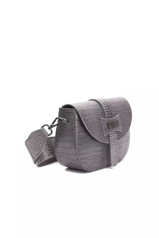Pompei Donatella Graue Leder-Umhängetasche für Damen