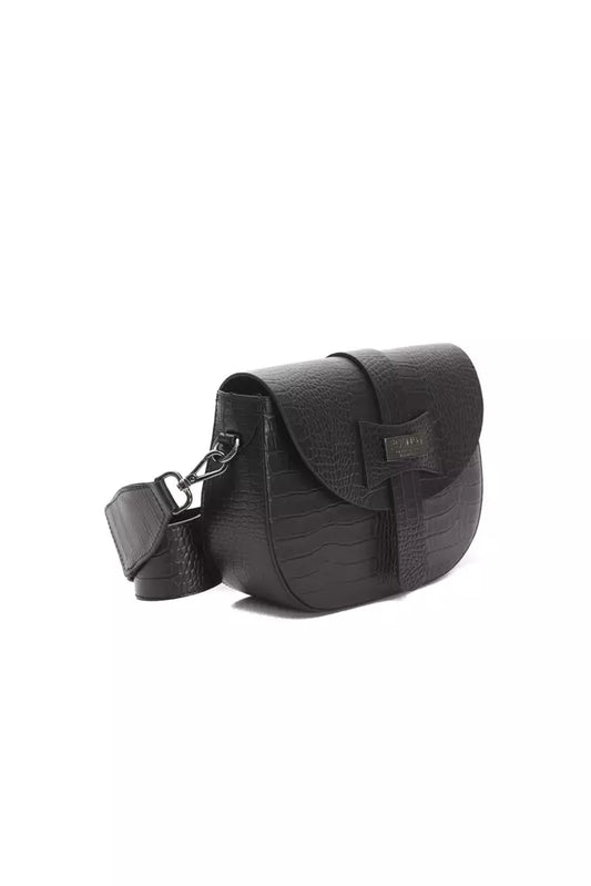 Pompei Donatella – Umhängetasche aus schwarzem Leder für Damen