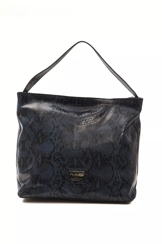 Pompei Donatella Damen-Umhängetasche aus blauem Leder