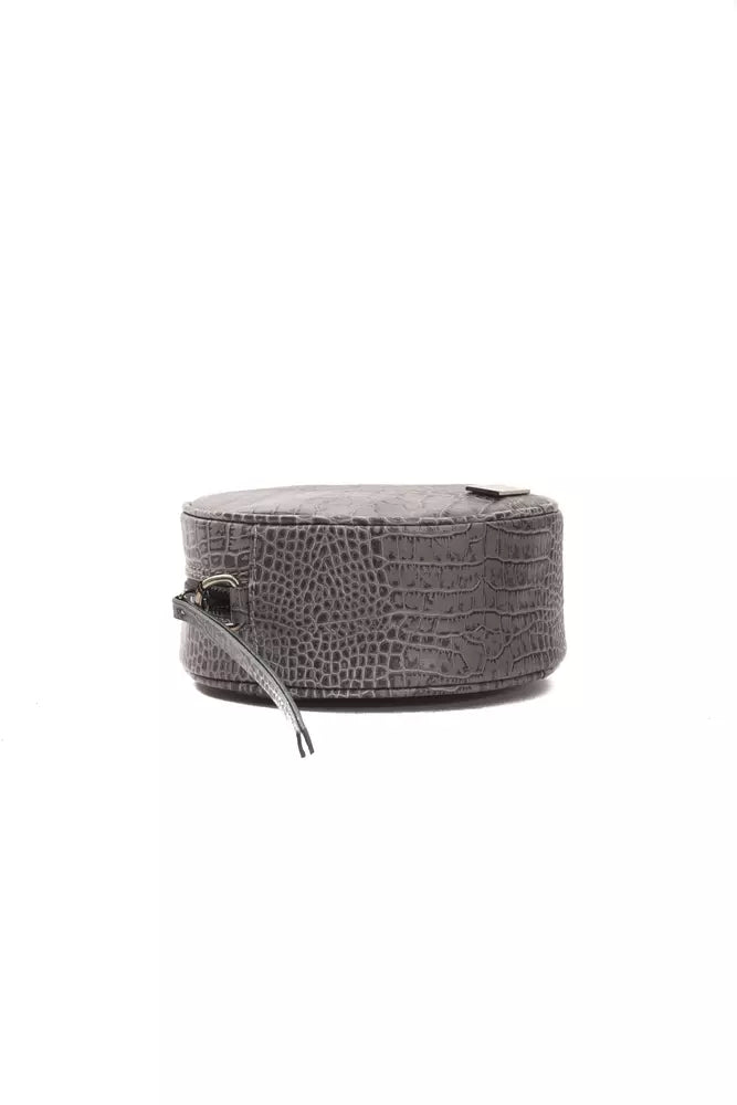 Pompei Donatella Graue Leder-Umhängetasche für Damen