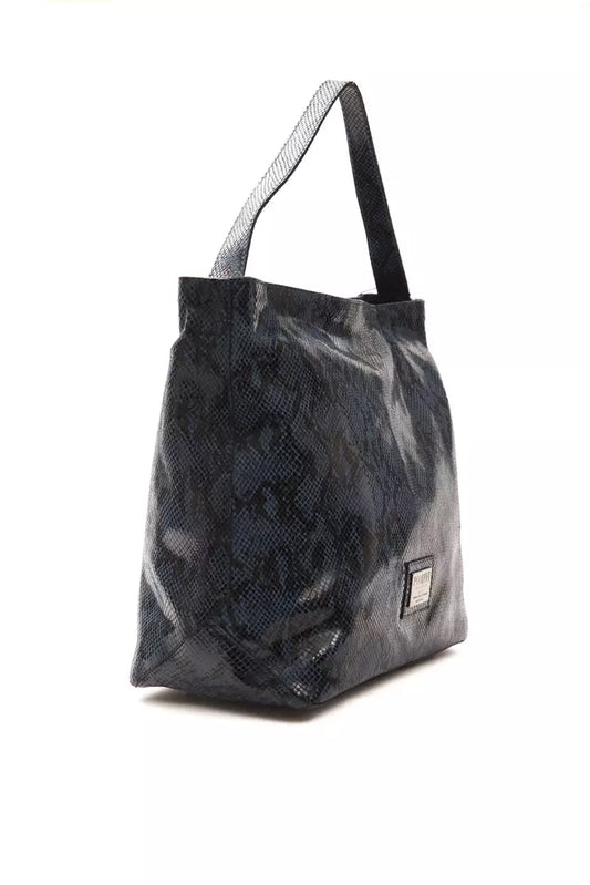 Pompei Donatella Damen-Umhängetasche aus blauem Leder