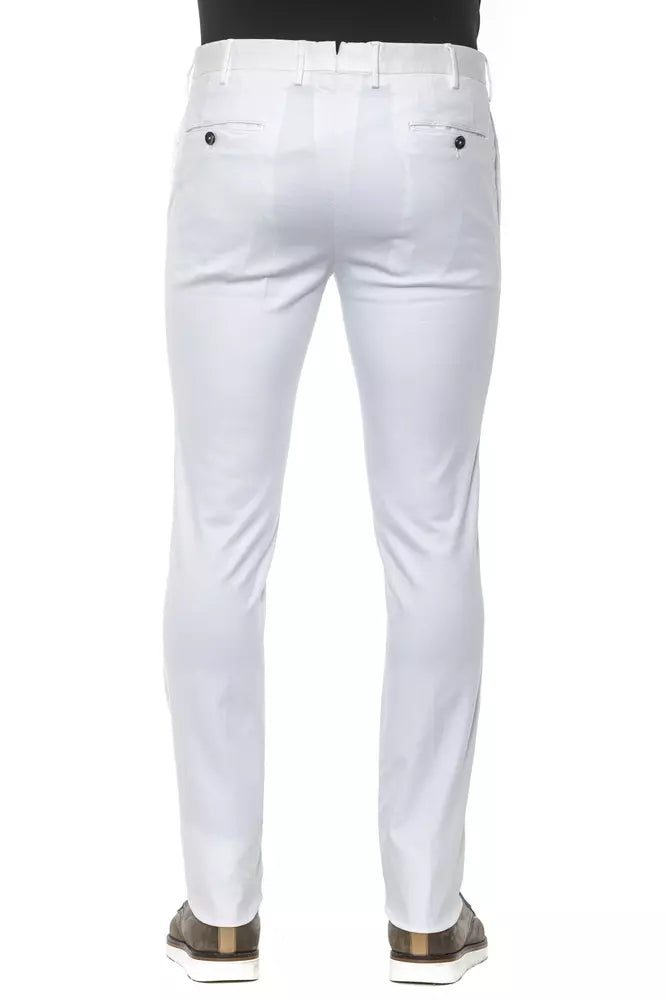 PT Torino Herren Slim Fit Hose aus weißer Baumwolle