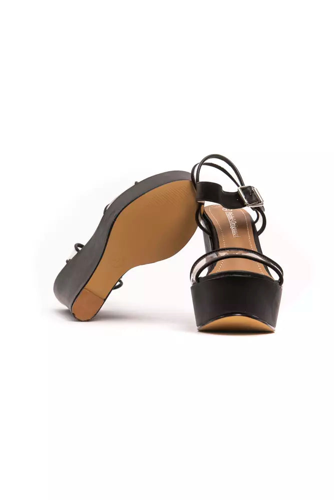 Péché Originel Damen-Sandale aus schwarzem Polyethylen