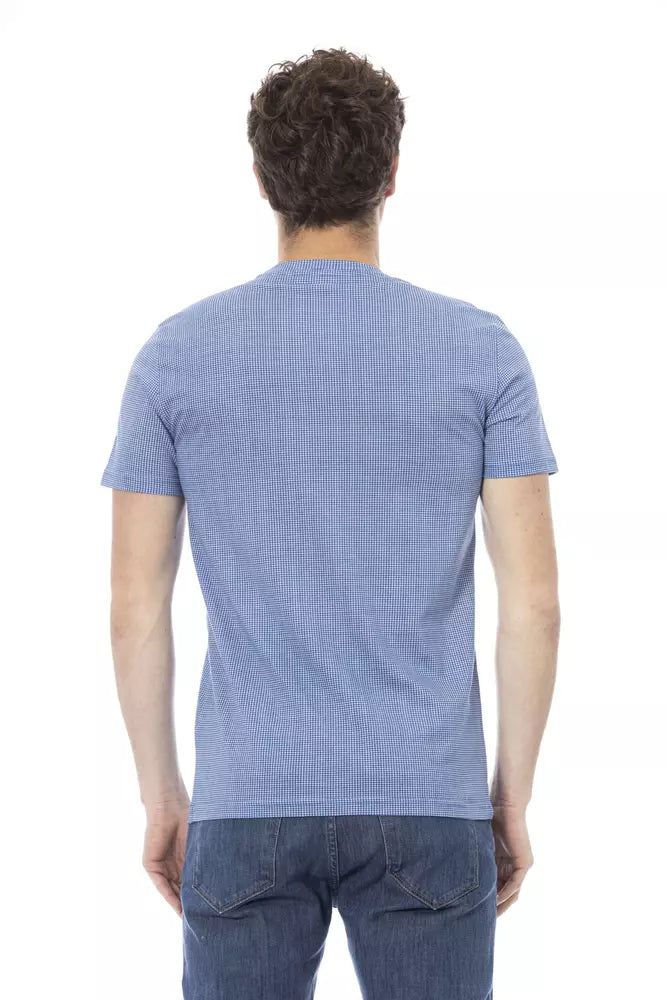 Baldinini Trend Hellblaues Herren-T-Shirt aus Baumwolle